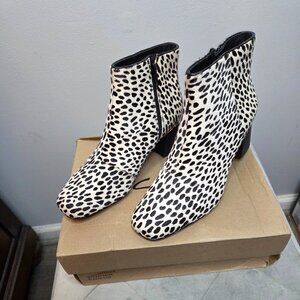 Clarks Women's Sheer Flora 2 Ankle Boots, Animal Print, Full-Grain Leather, Sz 6